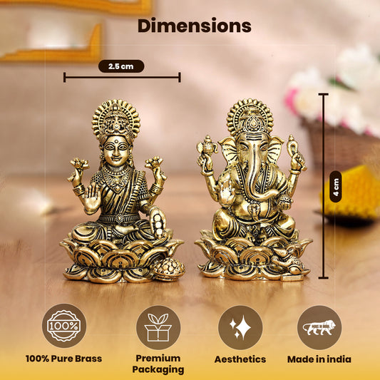 Brass Laxmi Ganesha Pair