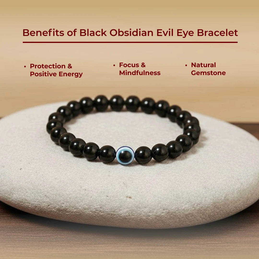 Black Obsidian Evil Eye Bracelet