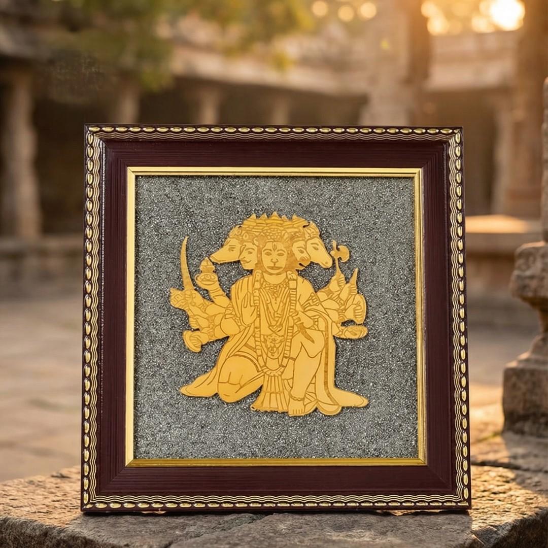 Panchamukhi Hanuman Pyrite Frame