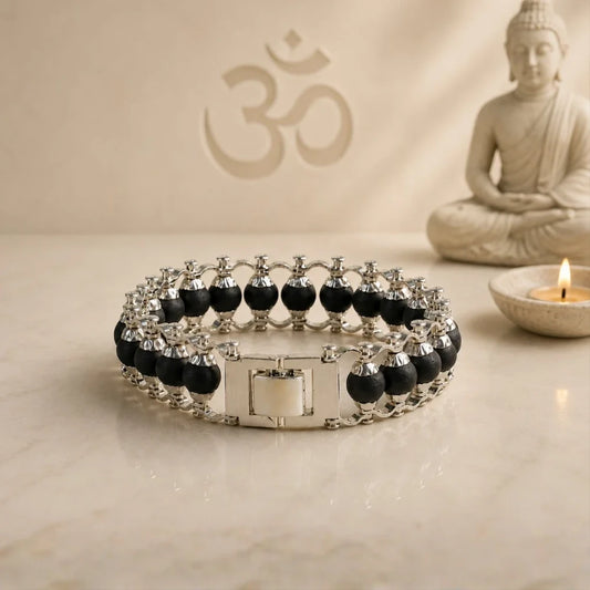 Silver Plated Karungali Bracelet