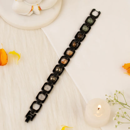 Metal Dhan Yog Bracelet with Free Raw Selenite Plate