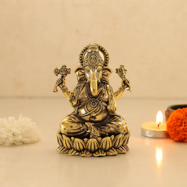 Blessing Brass Ganesh Idol