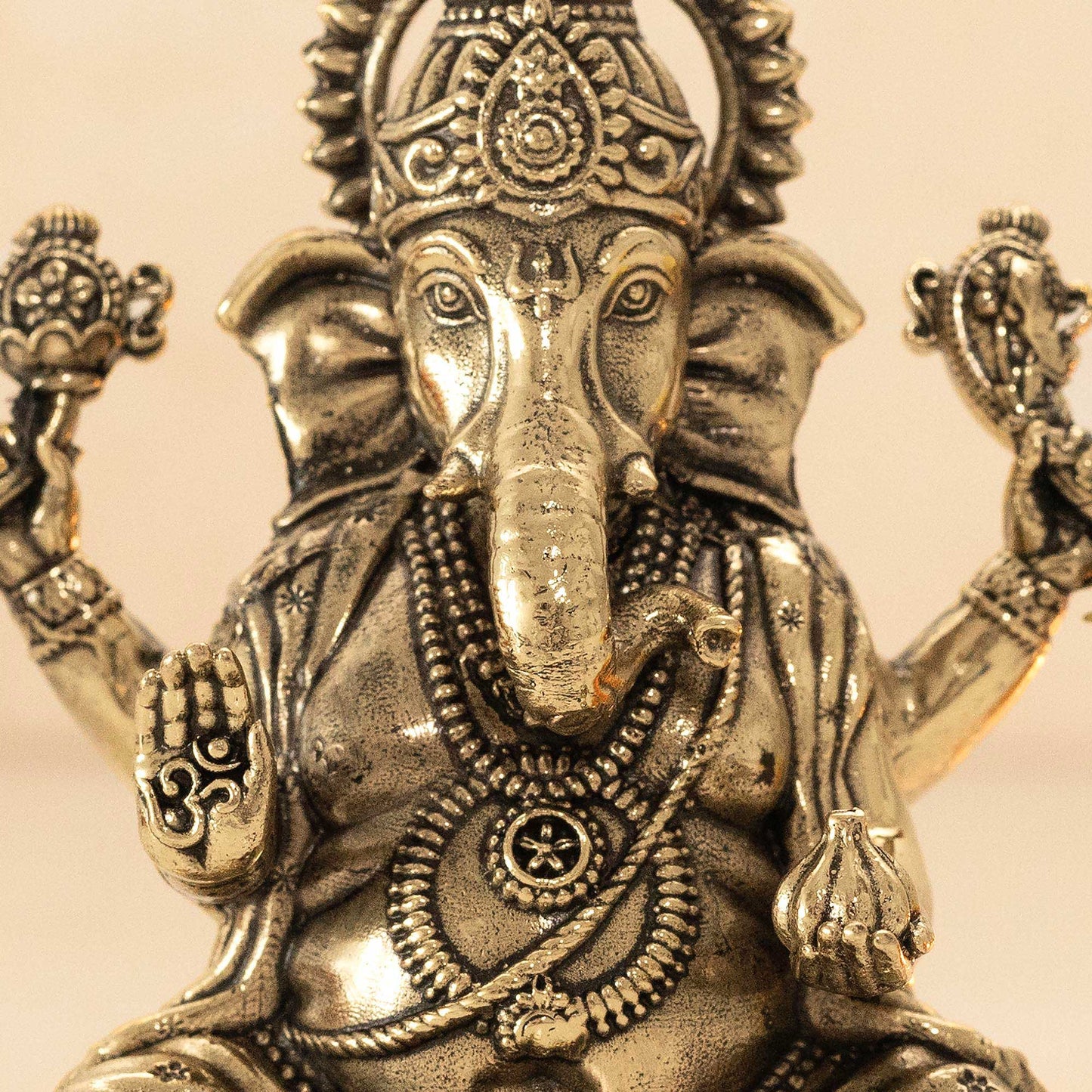 Brass Lotus Ganesh in Blessing Mudra