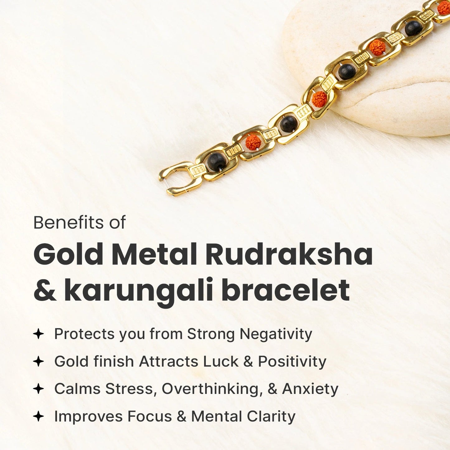 Metal Ruduraksha And Karungali Bracelet