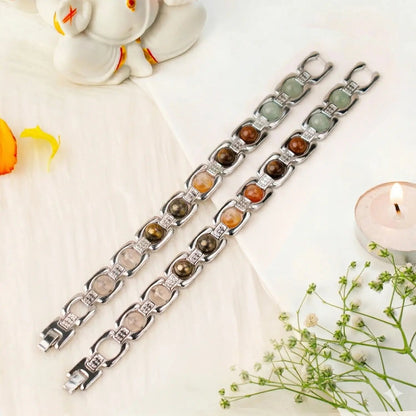 Metal Dhan Yog Bracelet with Free Raw Selenite Plate