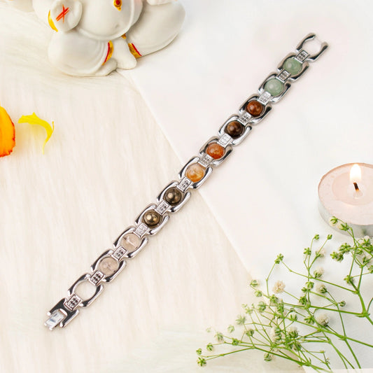 Metal Dhan Yog Bracelet with Free Raw Selenite Plate