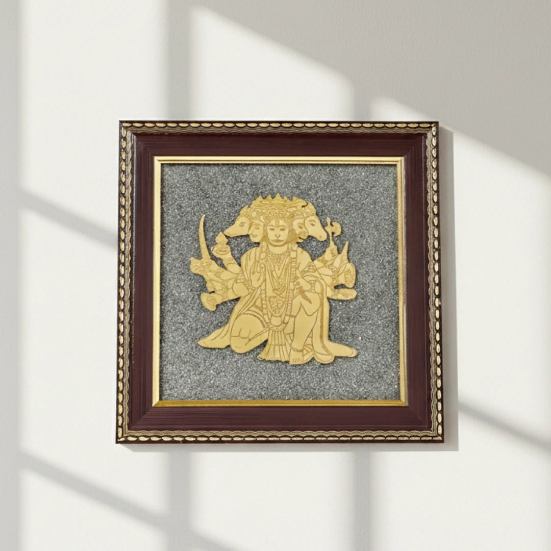 Panchamukhi Hanuman Pyrite Frame
