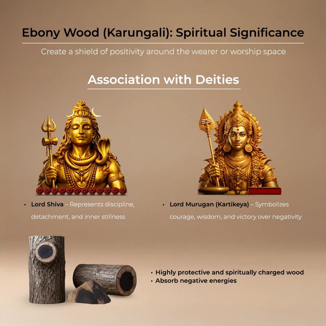 OM Shiva Trishool Karungali Mala