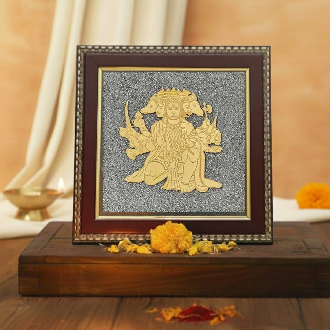 Panchamukhi Hanuman Pyrite Frame
