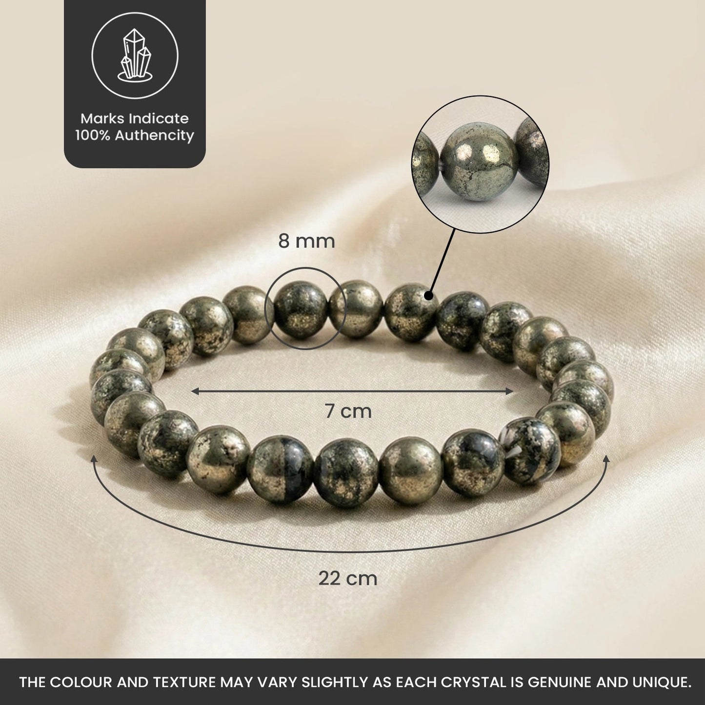 Raw Pyrite Bracelet with Free Raw Selenite Plate