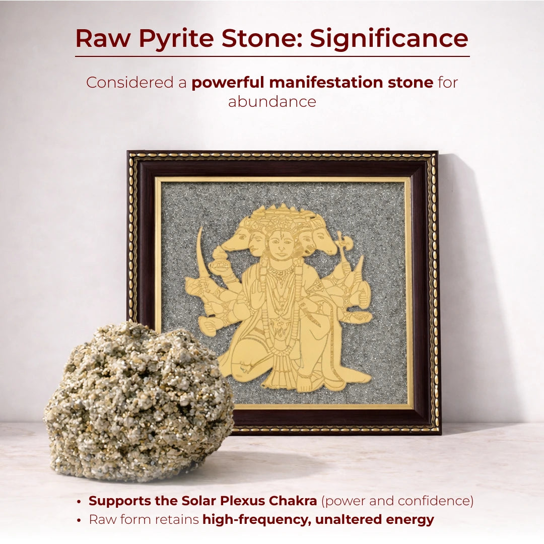 Panchamukhi Hanuman Pyrite Frame