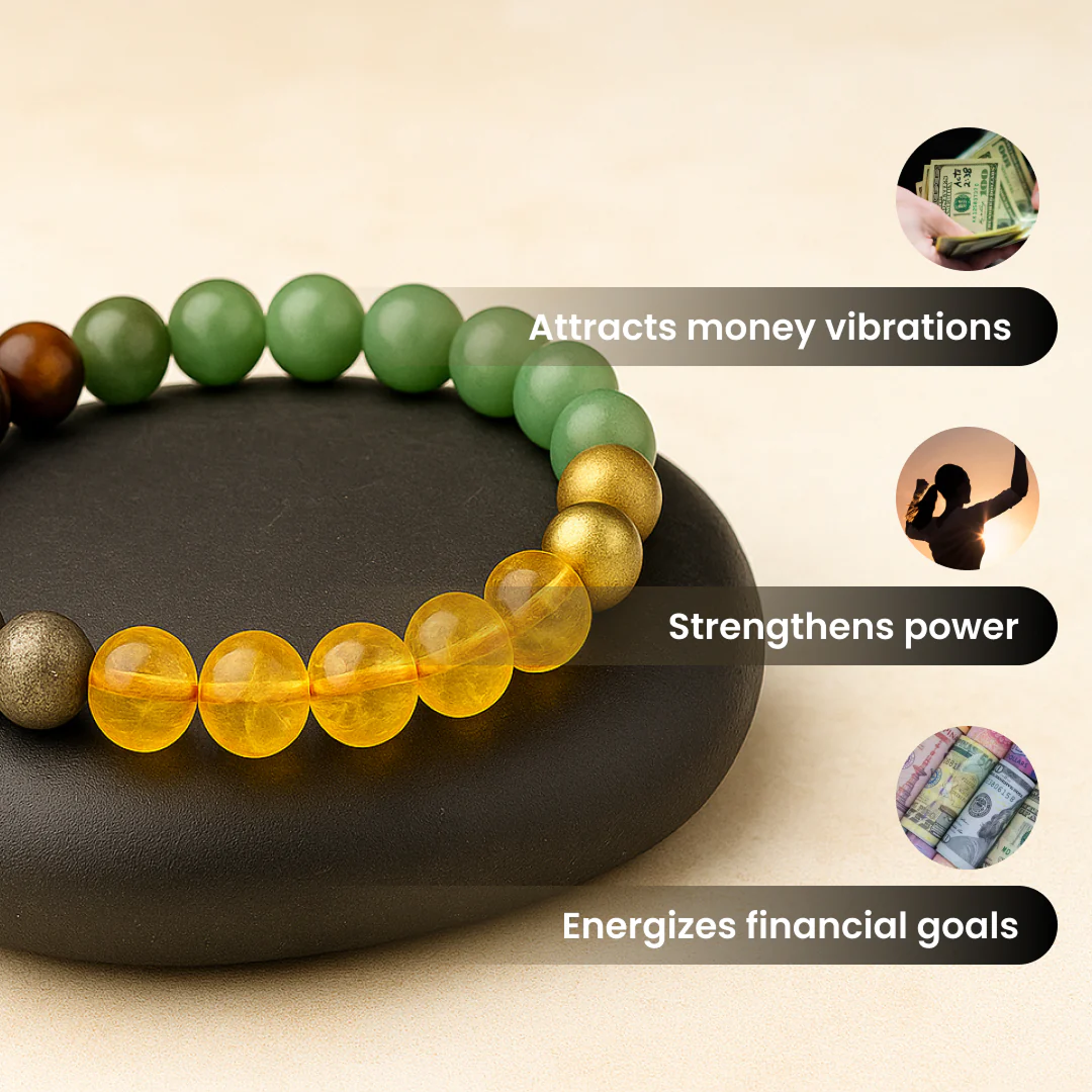 Money Magnet Bracelet with Free Raw Selenite Plate