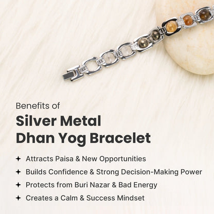Metal Dhan Yog Bracelet with Free Raw Selenite Plate