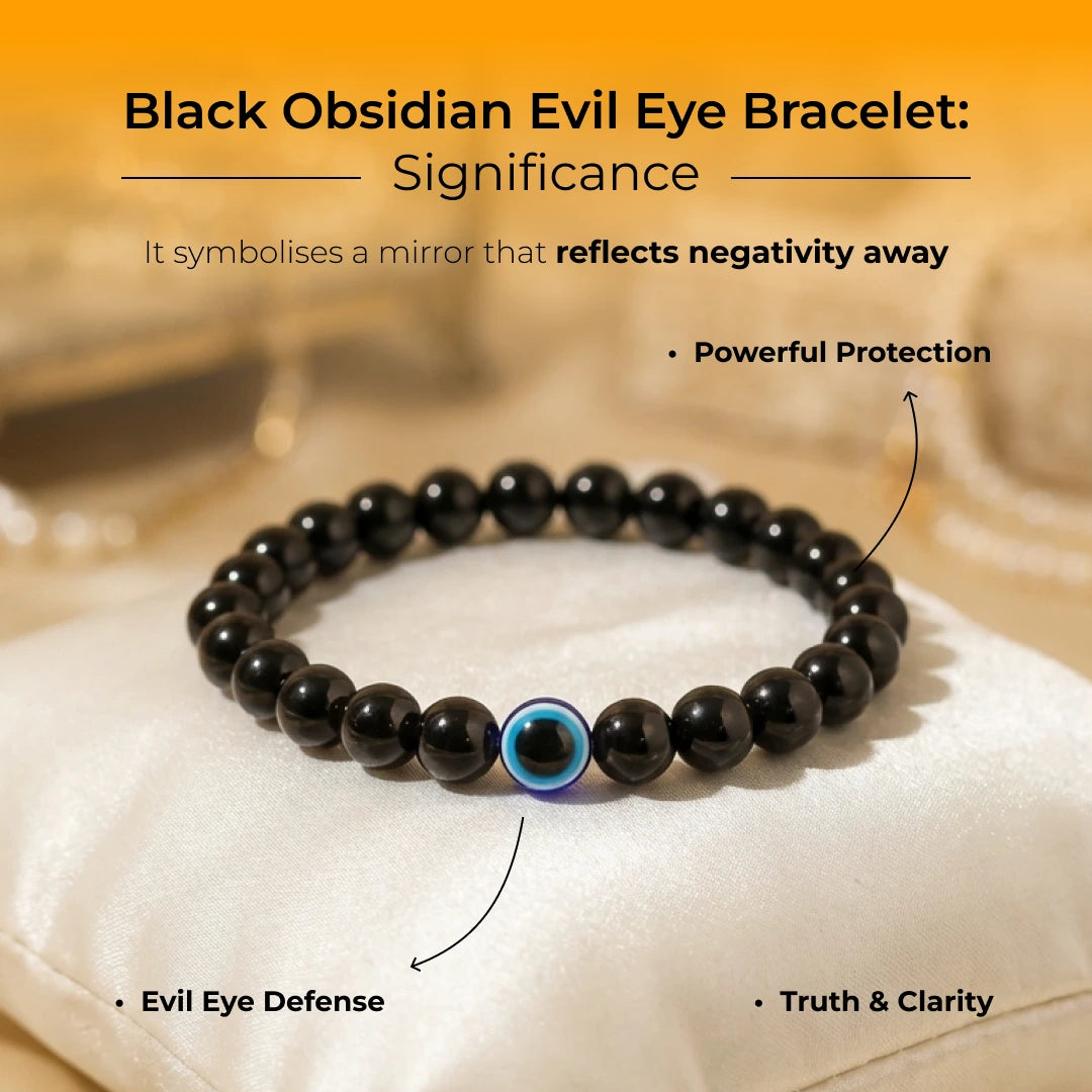 Black Obsidian Evil Eye Bracelet