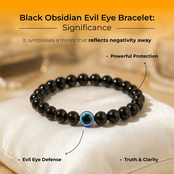 Black Obsidian Evil Eye Bracelet