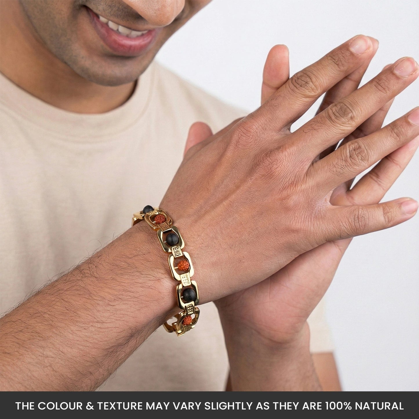 Metal Ruduraksha And Karungali Bracelet