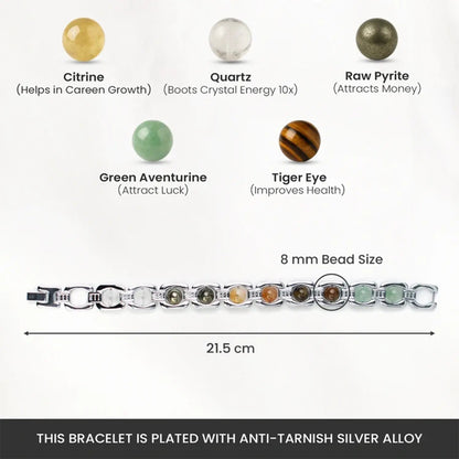 Metal Dhan Yog Bracelet with Free Raw Selenite Plate