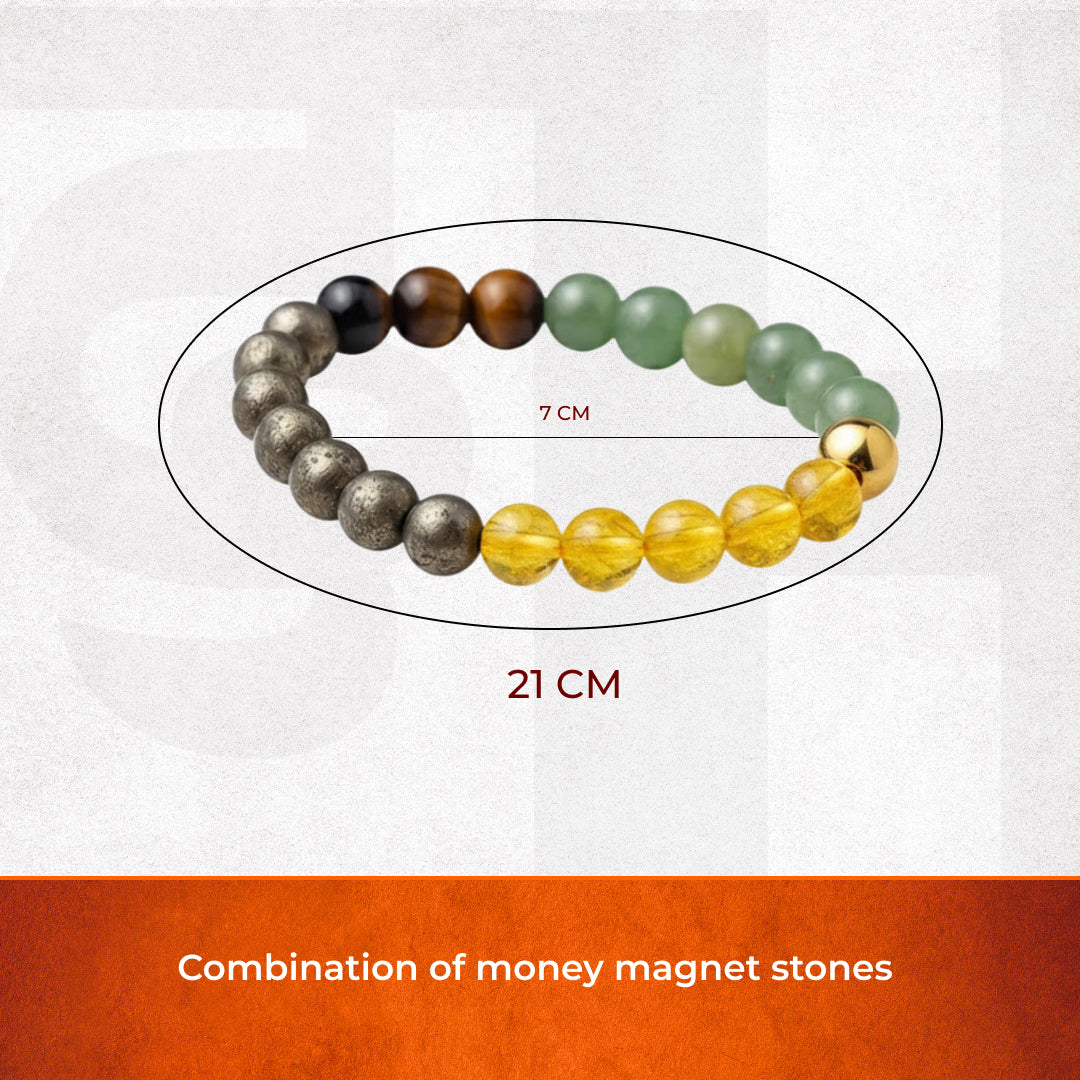 Money Magnet Bracelet with Free Raw Selenite Plate