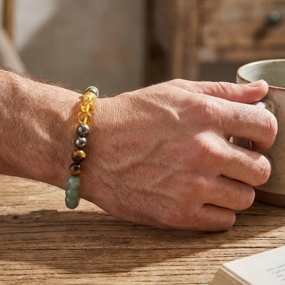 Money Magnet Bracelet with Free Raw Selenite Plate