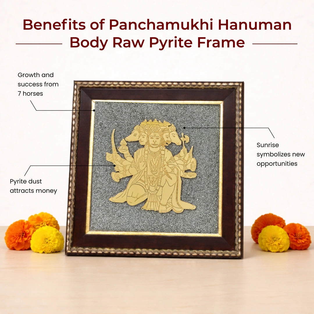 Panchamukhi Hanuman Pyrite Frame