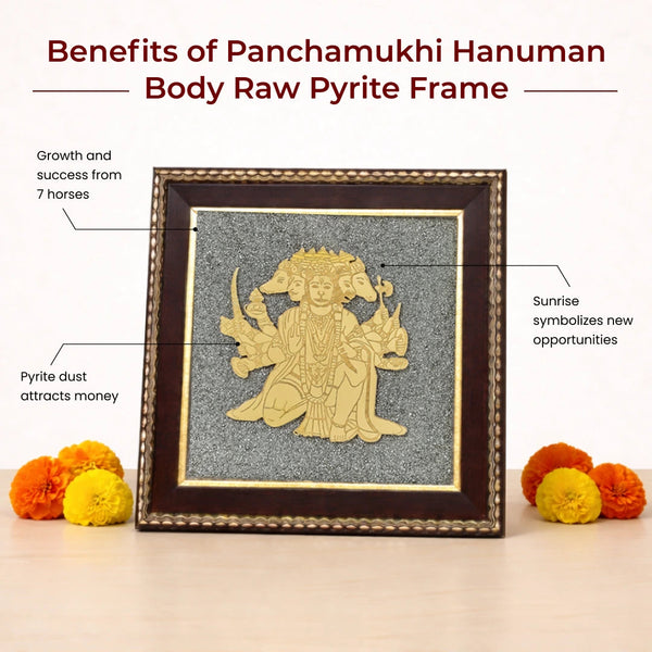 Panchamukhi Hanuman Pyrite Frame
