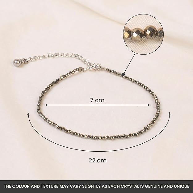 Raw Pyrite Anklet with Free Raw Selenite Plate