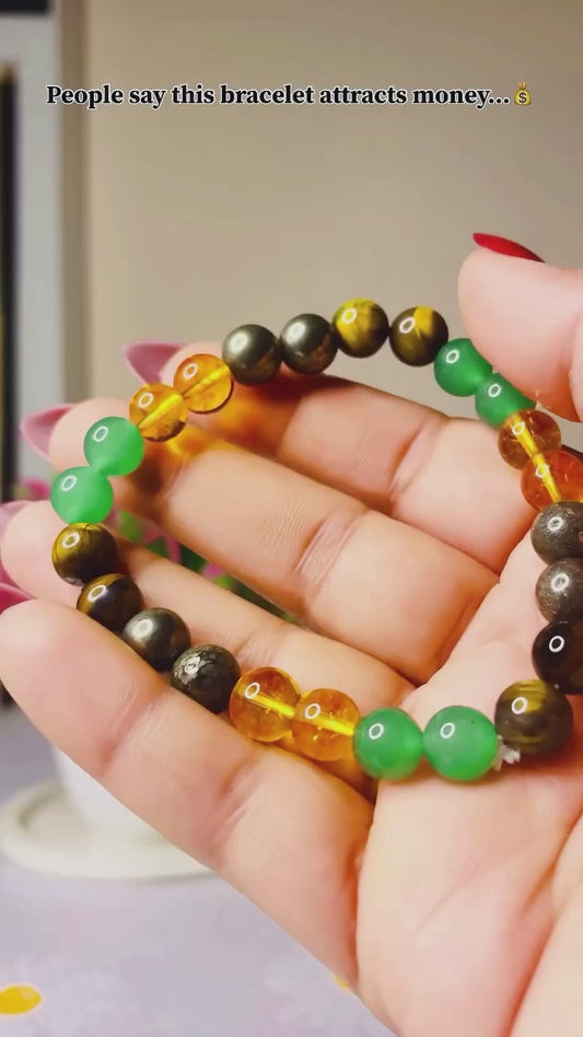 Money Magnet Bracelet with Free Raw Selenite Plate