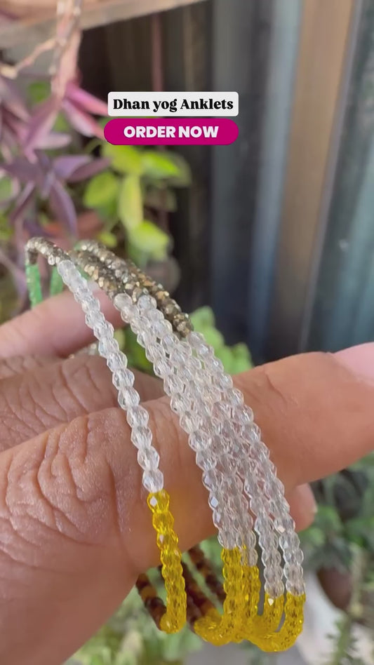 Dhan Yog Anklet with Free Raw Selenite Plate