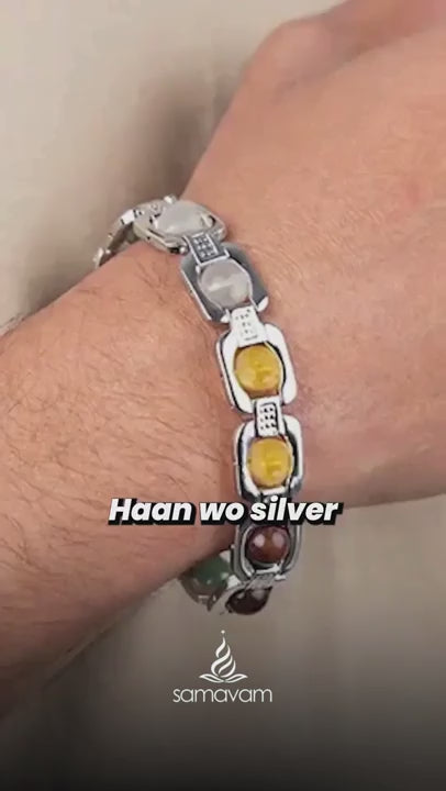 Metal Dhan Yog Bracelet with Free Raw Selenite Plate